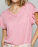 Flutter Sleeve Top - 4 Colors