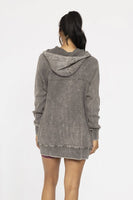 Washed Waffle Hooded Zip-Up - 2 Colors