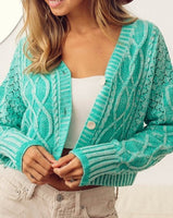Turquoise Cable Knit Sweater