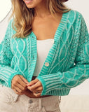 Turquoise Cable Knit Sweater