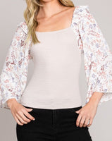 Floral Sleeve Top - *2//COLORS*