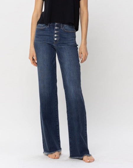 Judy Blue Button Fly Wide Leg Jean