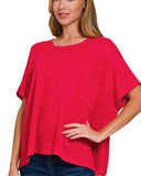 Oversized Slub Hacci Top - 5 Colors