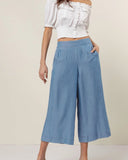 Tencel Denim Culotte Pant - 2 Colors