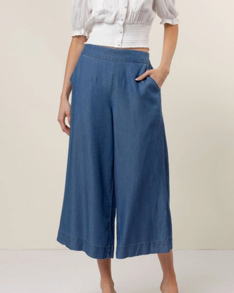 Tencel Denim Culotte Pant - 2 Colors