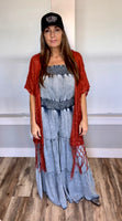 Denim Tiered Jumpsuit