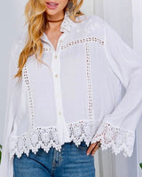 Lace Detail Button Down “Shacket”