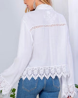 Lace Detail Button Down “Shacket”
