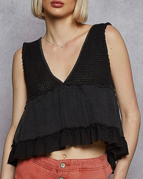Crop Babydoll Top  *5/COLORS*