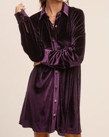 Velvet Button Dress *2//COLORS*