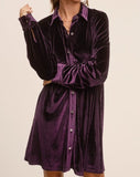 Velvet Button Dress *2//COLORS*