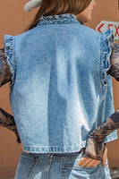 Ruffle Denim Vest