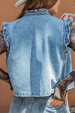 Ruffle Denim Vest