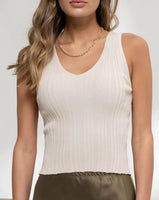 V-Neck Sweater Tank - Multiple Colors