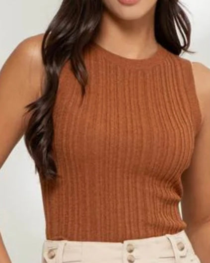 Round Neck Sweater Tank - Multiple Colors