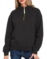 Half Zip Fleece Sweatshirt - 2 Colors