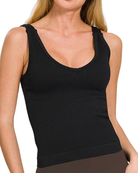 Ribbed Seamless Tank w/ Pads