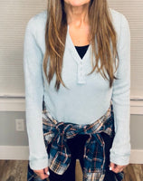Mineral Wash Waffle Long Sleeve Top *2//COLORS*