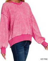 Oversized Washed Fleece Sweatshirt * 2 Colors*