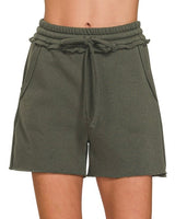 Raw Hem Fleece Shorts - *4 Colors*