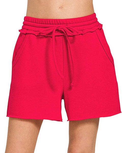 Raw Hem Fleece Shorts - *4 Colors*