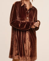 Velvet Button Dress *2//COLORS*