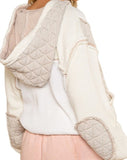Cream Multi Zip-Up Hooded Jacket