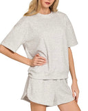 Short Sleeve Scuba Short Set - *2 Colors*