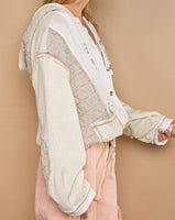 Cream Multi Zip-Up Hooded Jacket