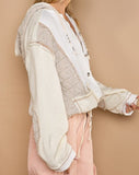 Cream Multi Zip-Up Hooded Jacket