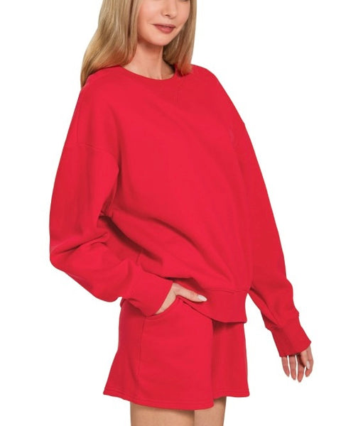 Pullover Fleece Sweatshirt - 3 Colors