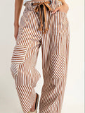 Stripe Drawstring Barrel Pant - 2 COLORS