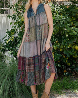 Sleeveless Patchwork Cardigan / Dress - Gravel