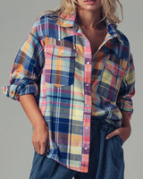 Multi Color Plaid Flannel Shacket