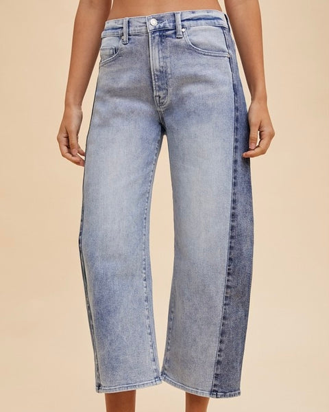 Side Stripe Barrel Jean - 2 colors