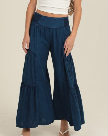 Washed Tiered Pants - 3 - COLORS