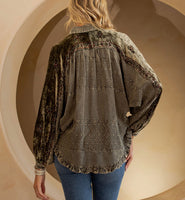 Button Down Embroidered Top