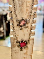Metal Stone Link Necklace