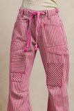 Braided Belt Stripe Patch Pant - 3 Colors
