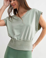 V-Neck French Terry Sleeveless Top - 3 Colors