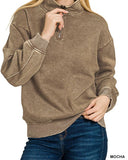 Washed Fleece Quarter Zip Pullover - 2 // Colors