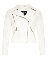 White Vegan Leather Moto Jacket