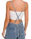 Crop Denim Overalls
