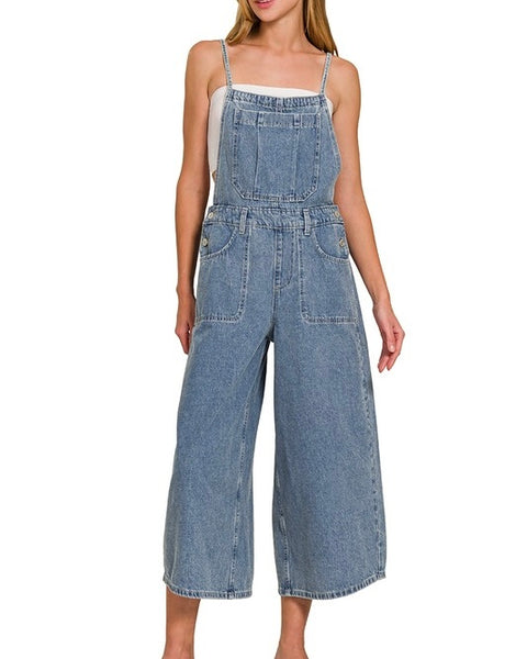 Crop Denim Overalls