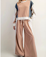 Color Block French Terry Pullover - Cinnamon
