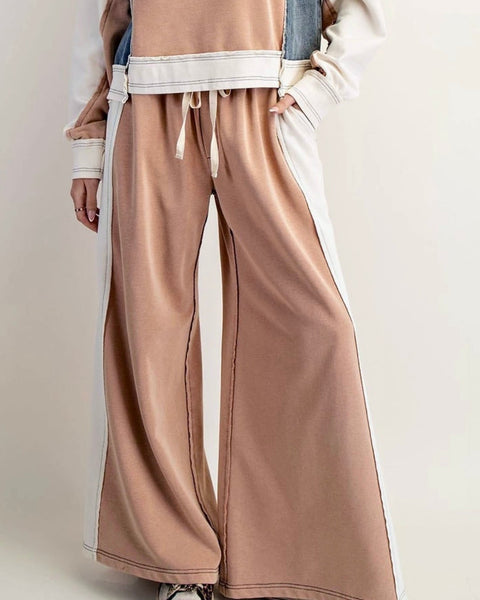 Color Block French Terry Pant - Cinnamonm