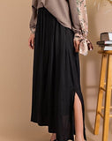 Silky Side Slit Skirt - *3//COLORS*