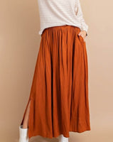 Silky Side Slit Skirt - *3//COLORS*