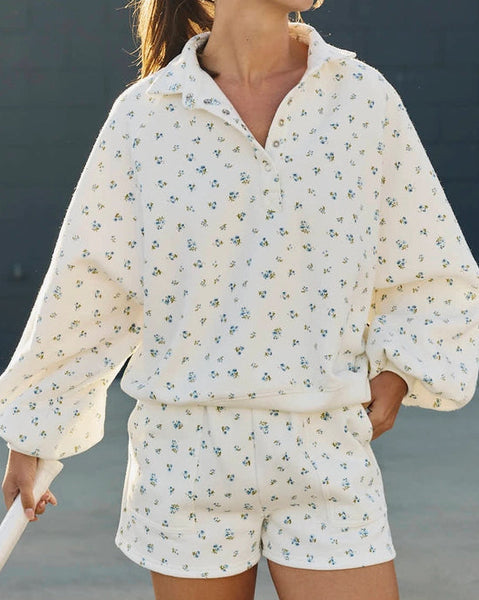 Tiny Floral Snap Pullover