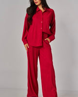 Pleated Fabric Pant Set